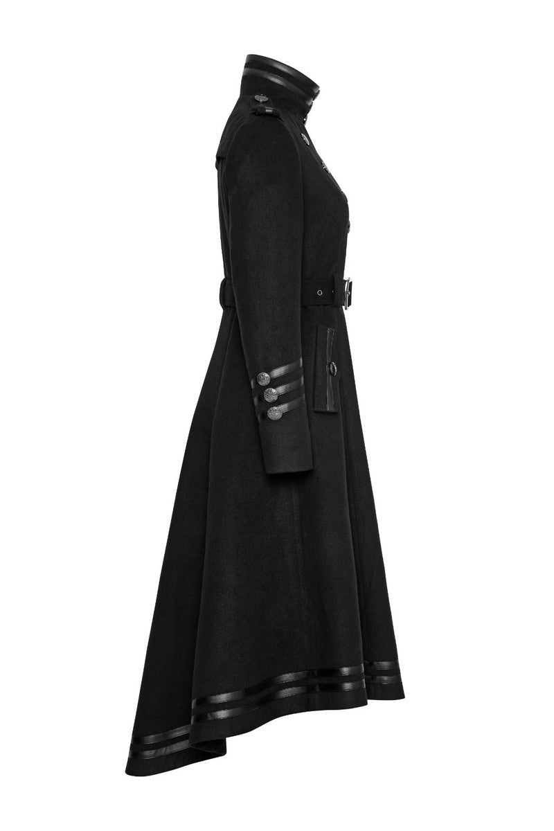 Women’s Military Uniform Belt Long Coat