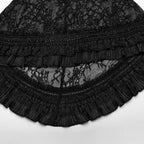 Flared Sleeve Lace High Neck Corset Style Blouse