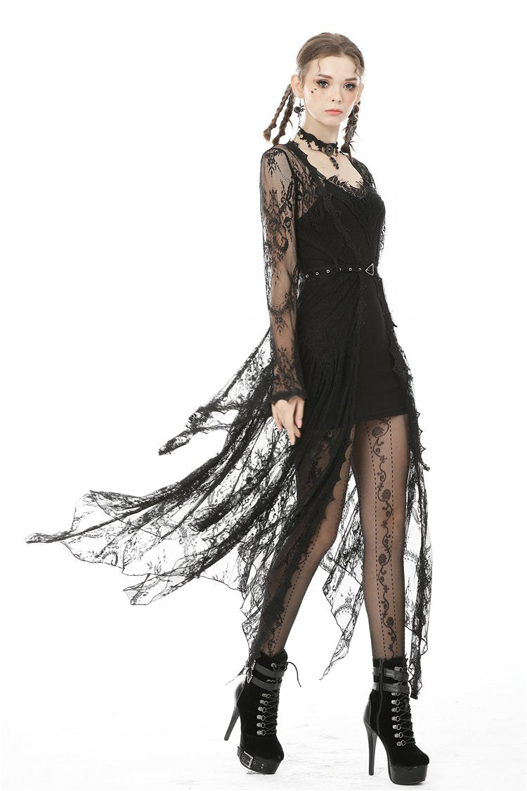 Delicate Laced Maxi Jacket With Belt
