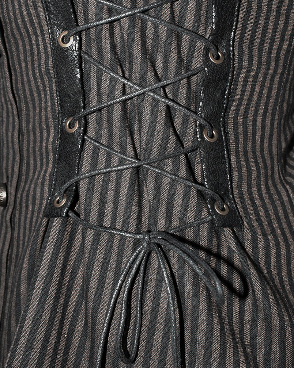Brown Pinstripe Steampunk Shirt