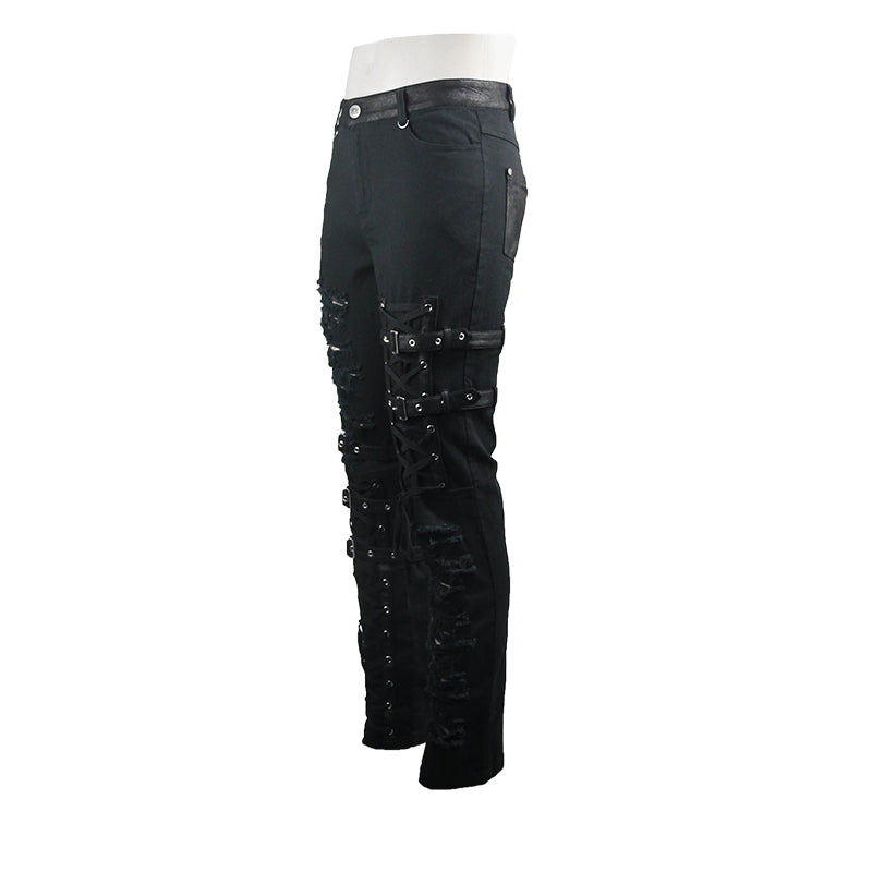 Ragged Punk Buckle Trousers