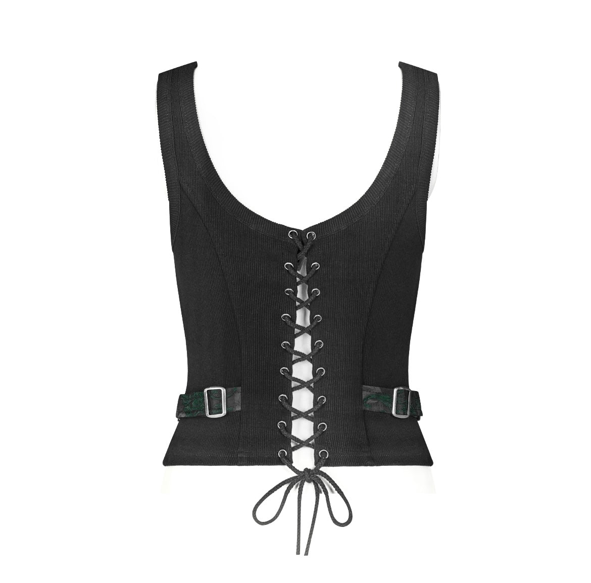 Green Poison Ivy Corset Buckle Top