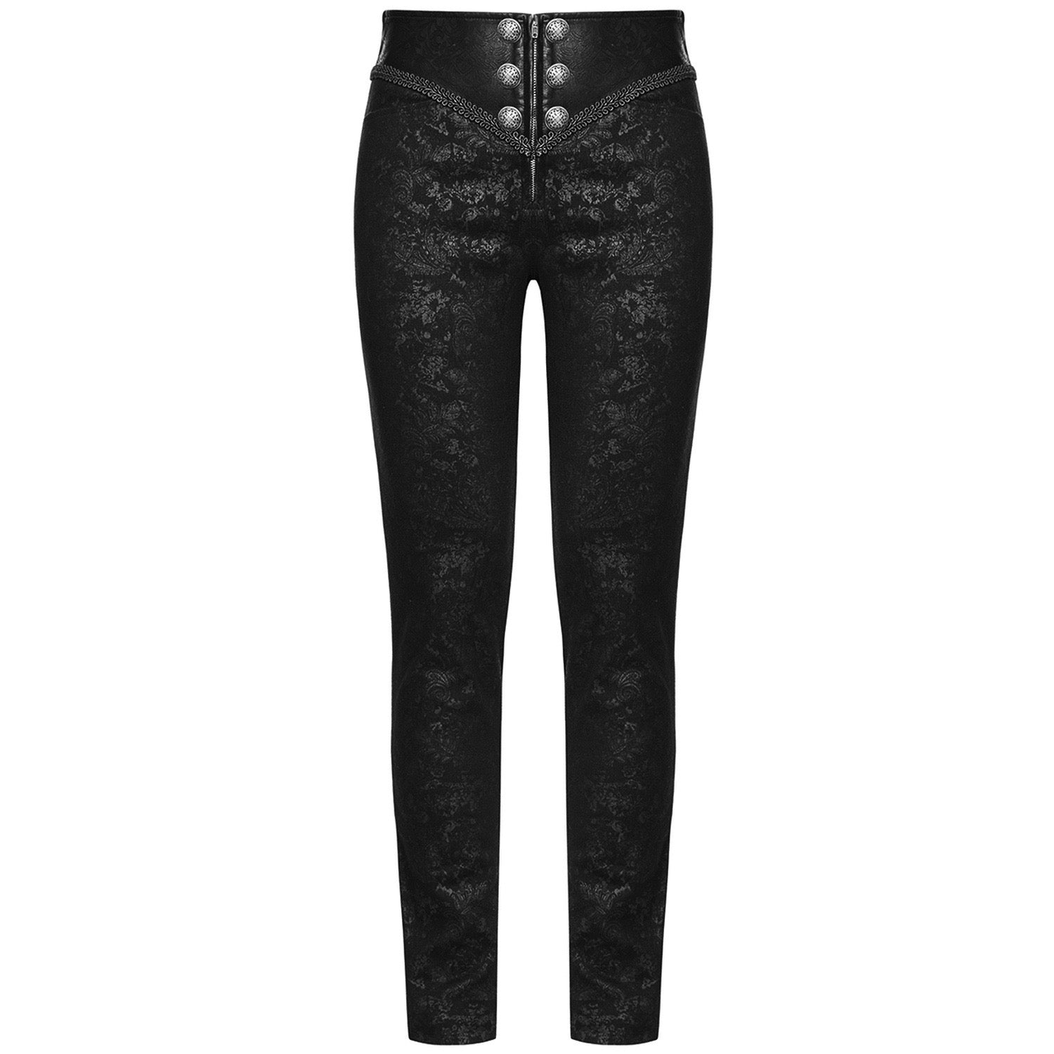 Victorian Button Leather Design Trousers