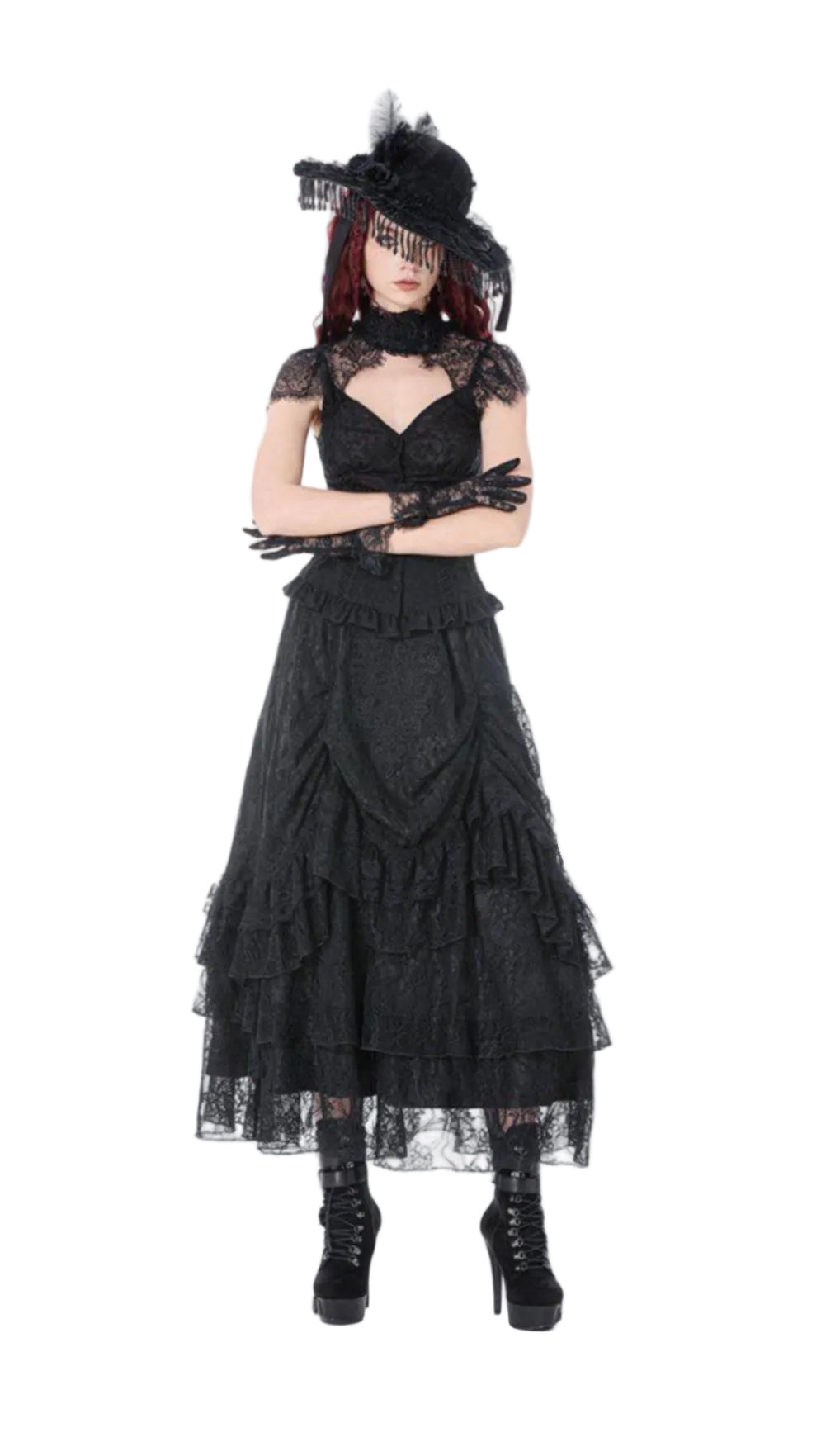 Long Vintage Laced Skirt