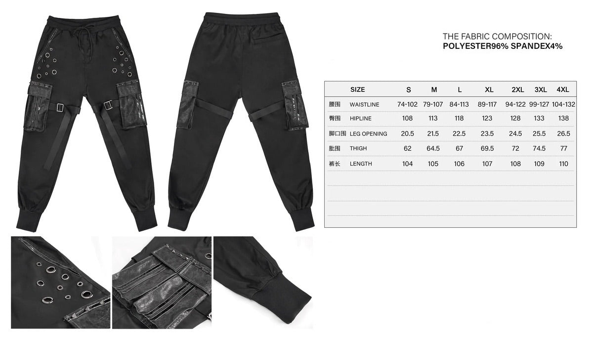 Punk Studded Cuffed Trousers