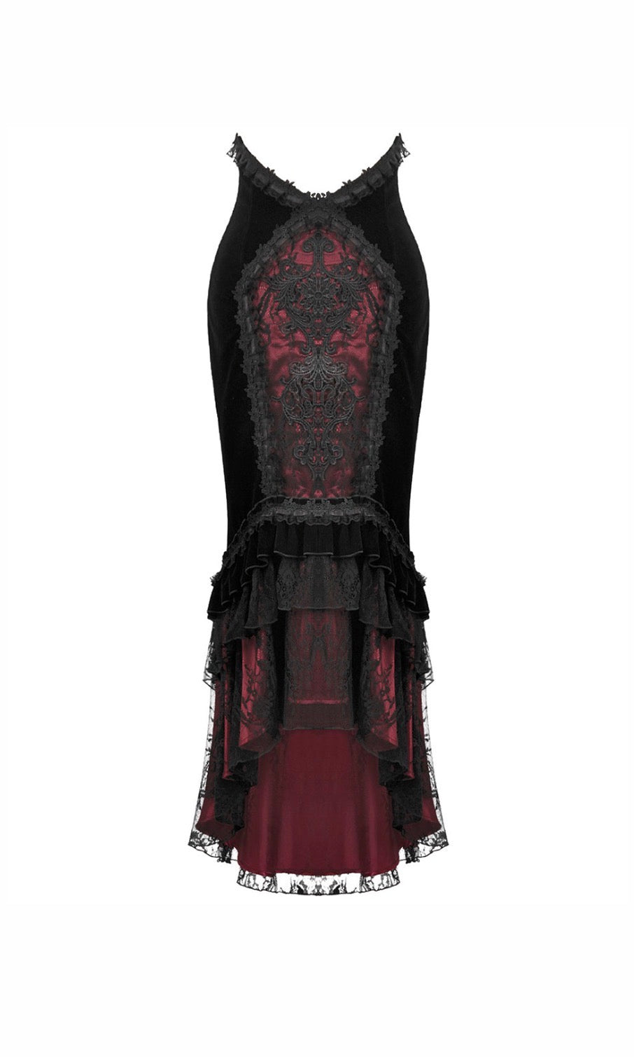 Velvet Layered Mermaid Red Pencil Skirt
