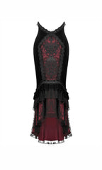 Velvet Layered Mermaid Red Pencil Skirt