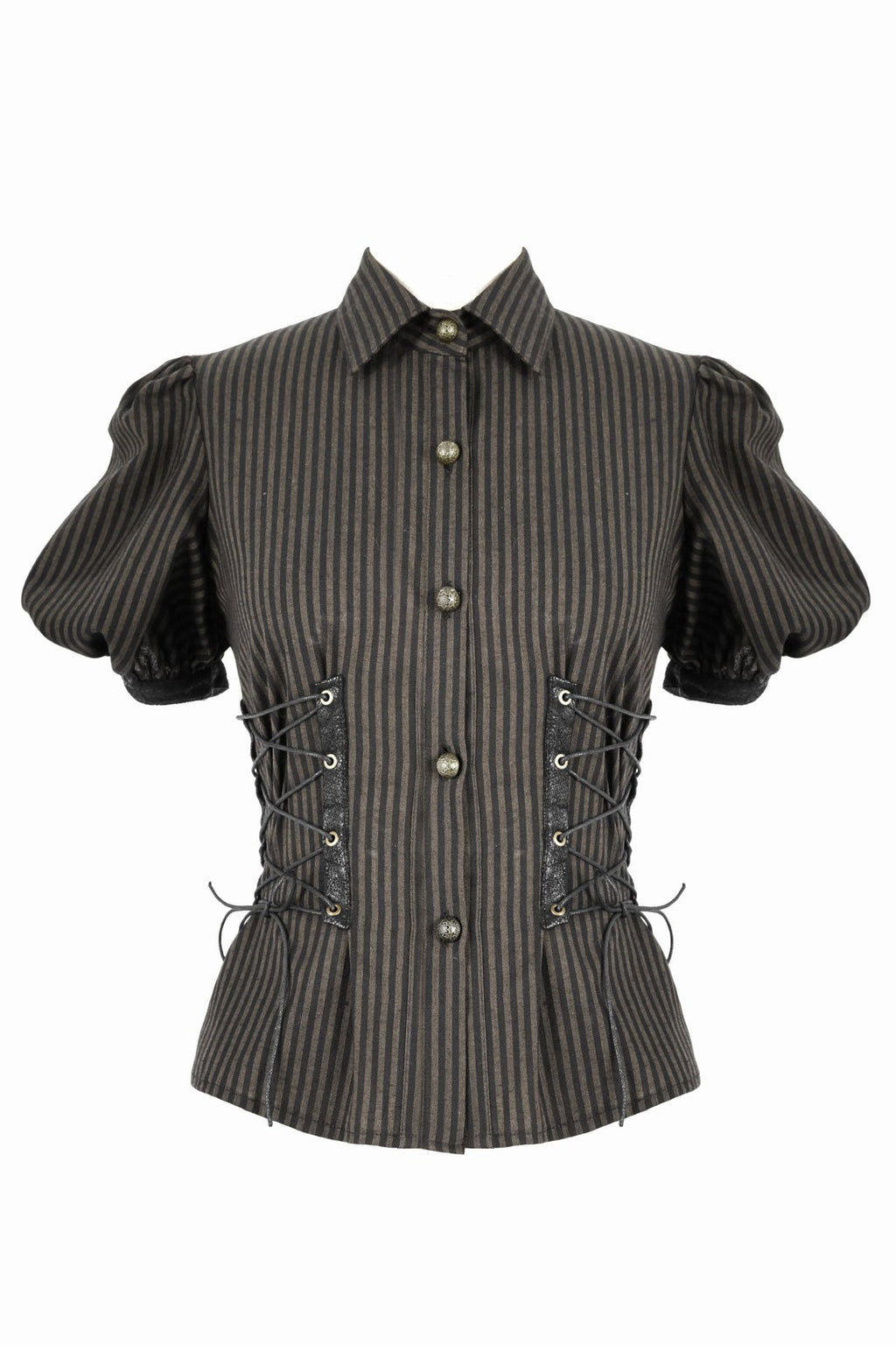 Brown Pinstripe Steampunk Shirt