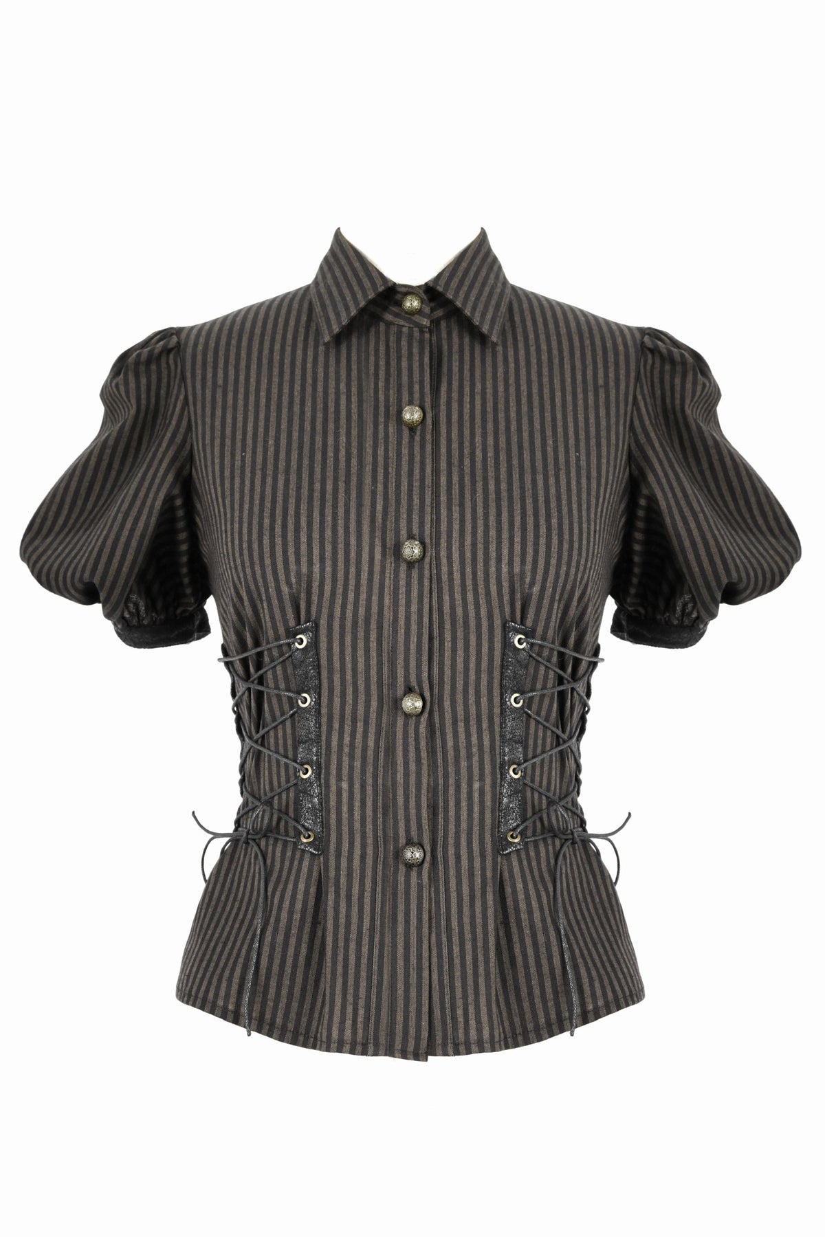 Brown Pinstripe Steampunk Shirt