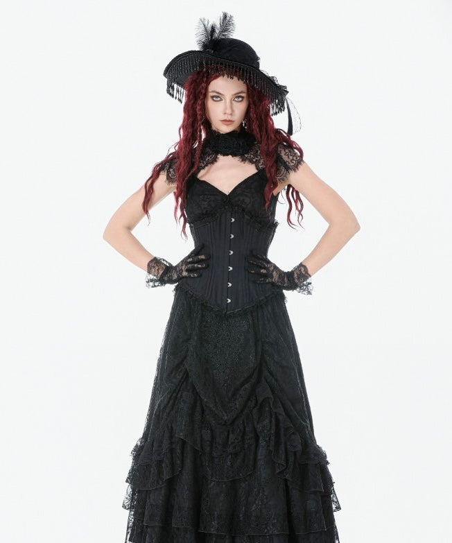 Lace Hem Long Corset