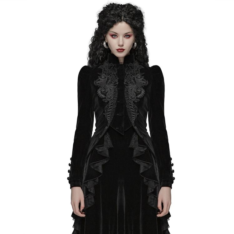 Black Dark Doll Velvet Jacket