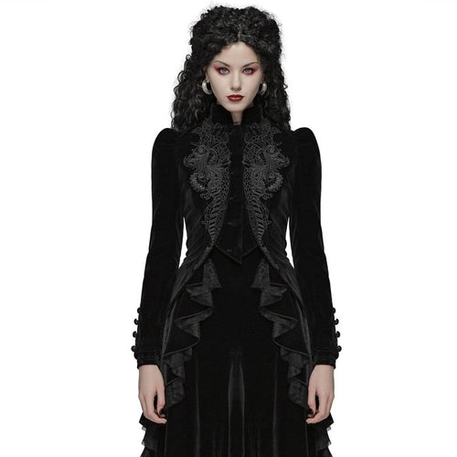 Black Dark Doll Velvet Jacket