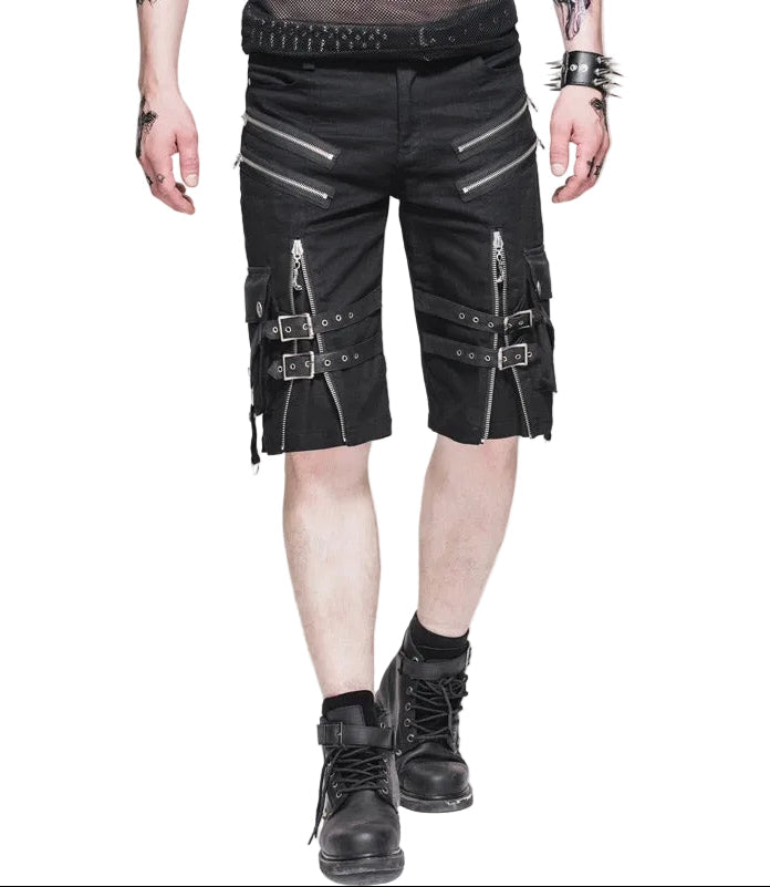 Zip Buckle Punk Shorts