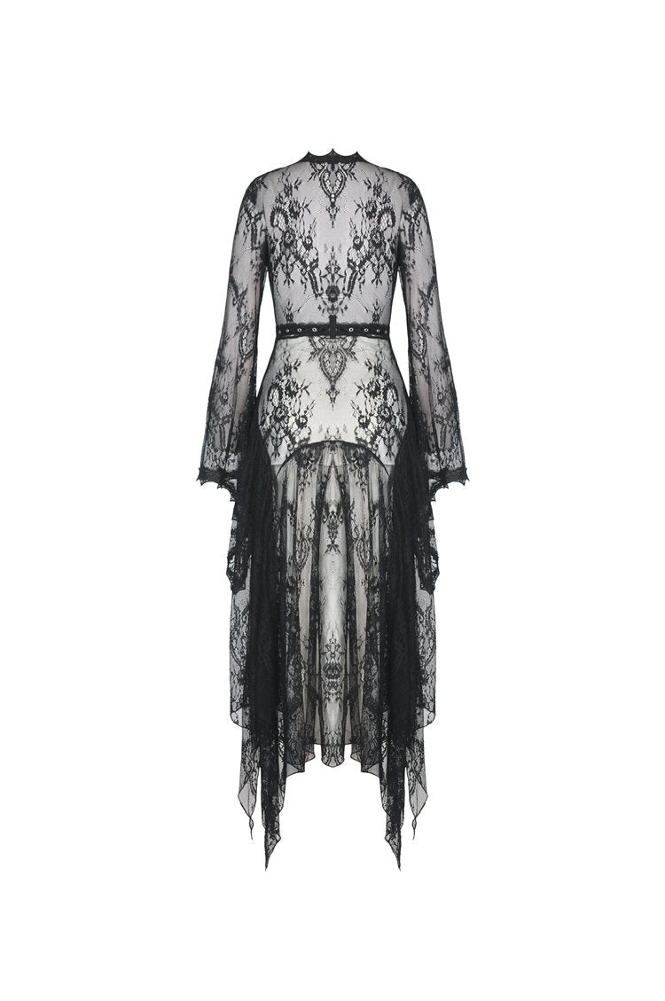 Delicate Laced Maxi Jacket With Belt