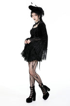 Velvet Lace Bell Sleeve Mini Dress