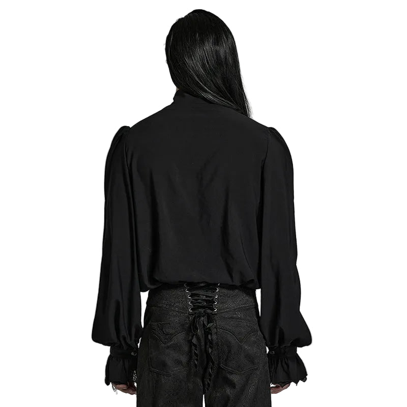 Lace V Neck Ruffle Shirt