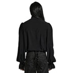 Lace V Neck Ruffle Shirt