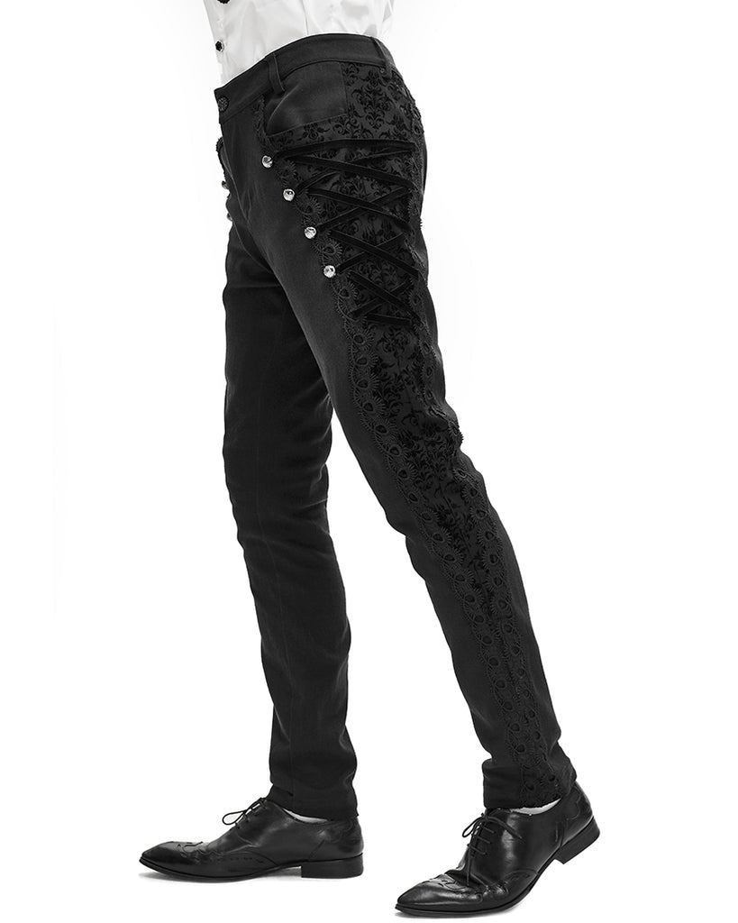 Formal Side Button Lace Up Trouser