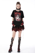 Punk Lace Plaid Mini Skirt