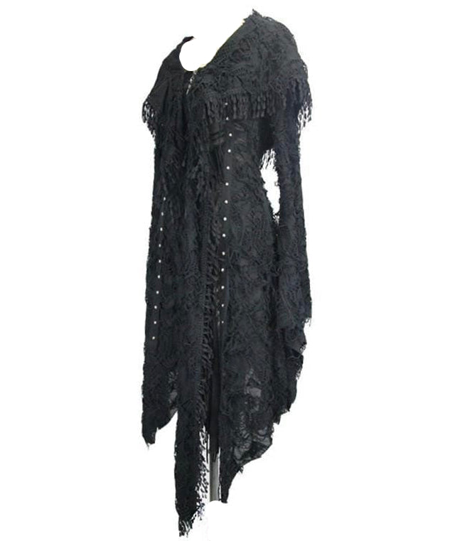 Shredded Long Hooded Cardigan