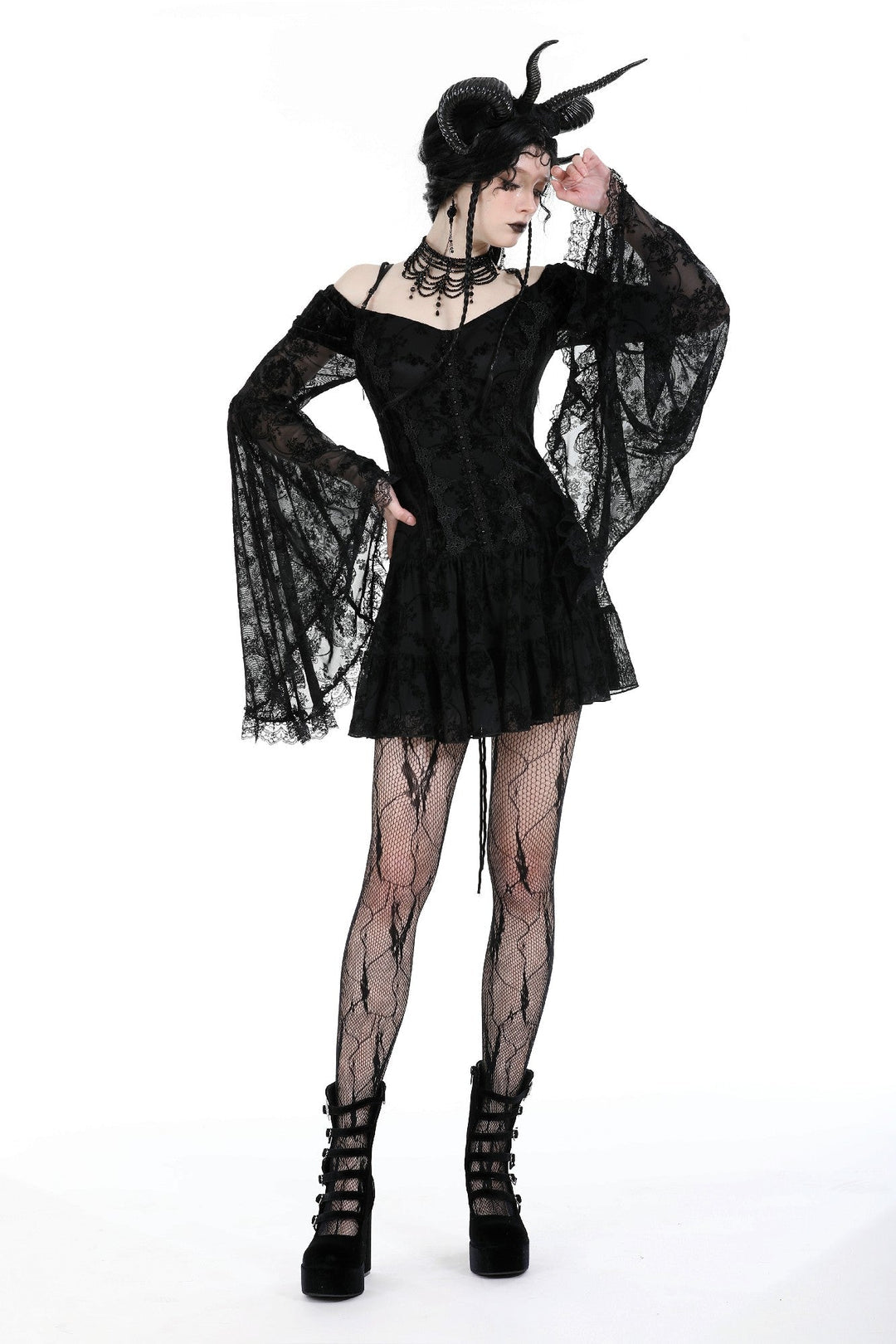 Bat Sleeve Lace Dream Dress