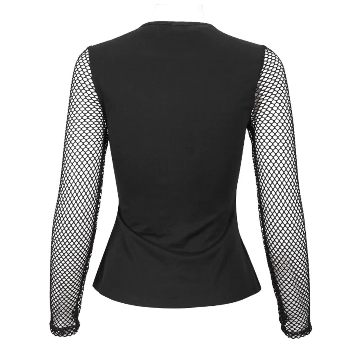 Trio Cutout Fishnet Sleeve Top