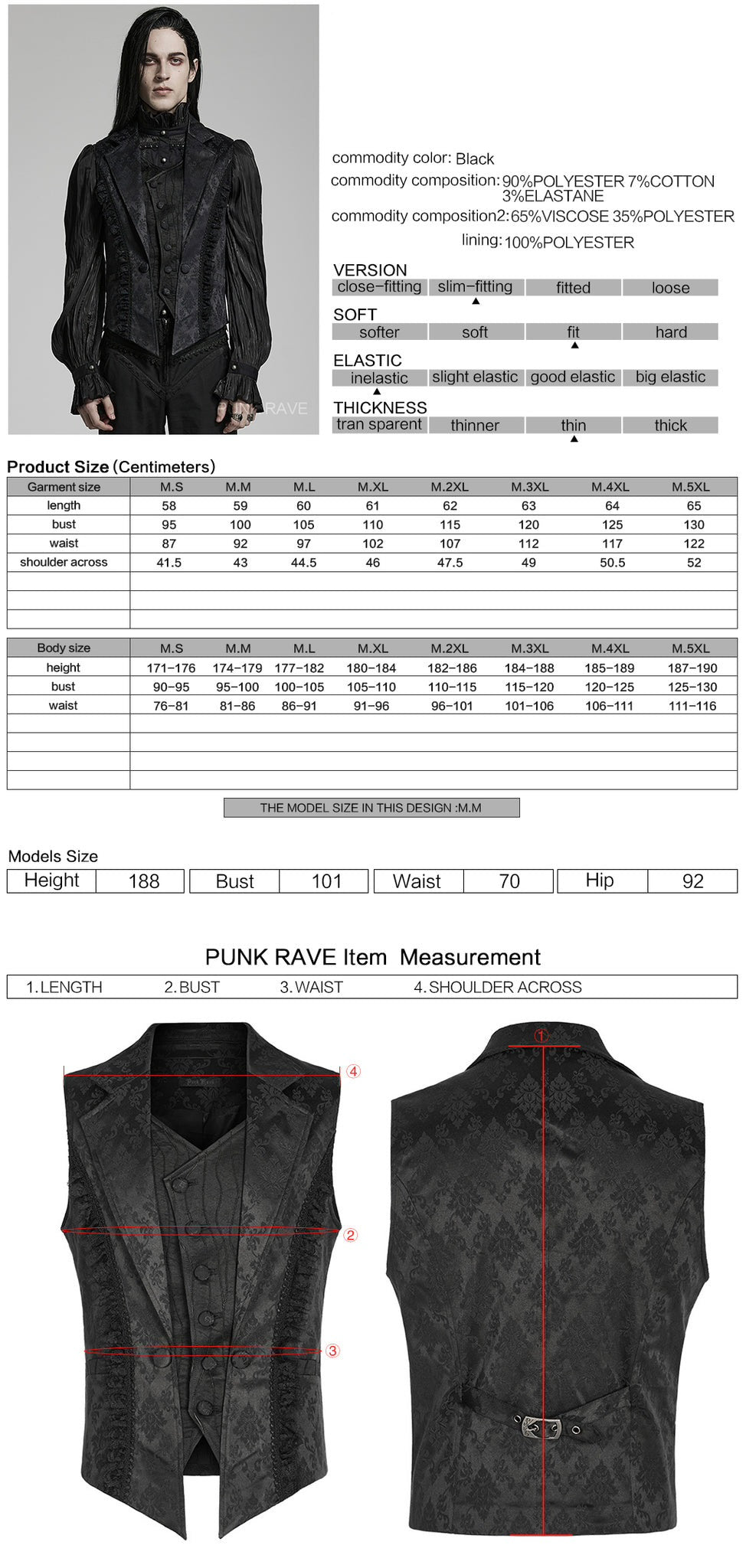 Elegant Jacquard Lapel Waistcoat
