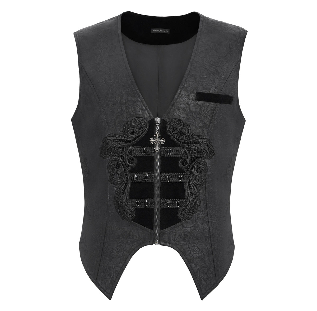 Rose Print Crucifix Waistcoat
