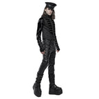 Black Ribcage Style Button Waistcoat