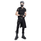 Ripped Punk Trousers With Half Skirt