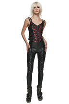 Red Poison Ivy Corset Buckle Top