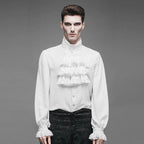 White Victorian Chiffon Ruffle Shirt