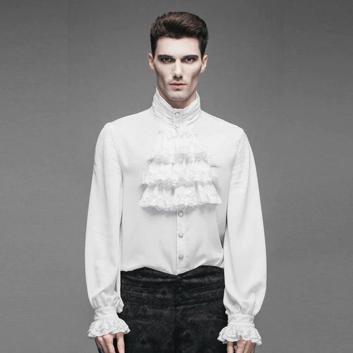 White Victorian Chiffon Ruffle Shirt