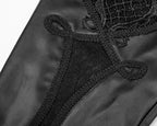 Black Gothic Lace PU Leather Leggings