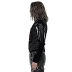 Black Ribcage Style Button Waistcoat