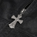 Stylish Crucifix Zip Trench Coat