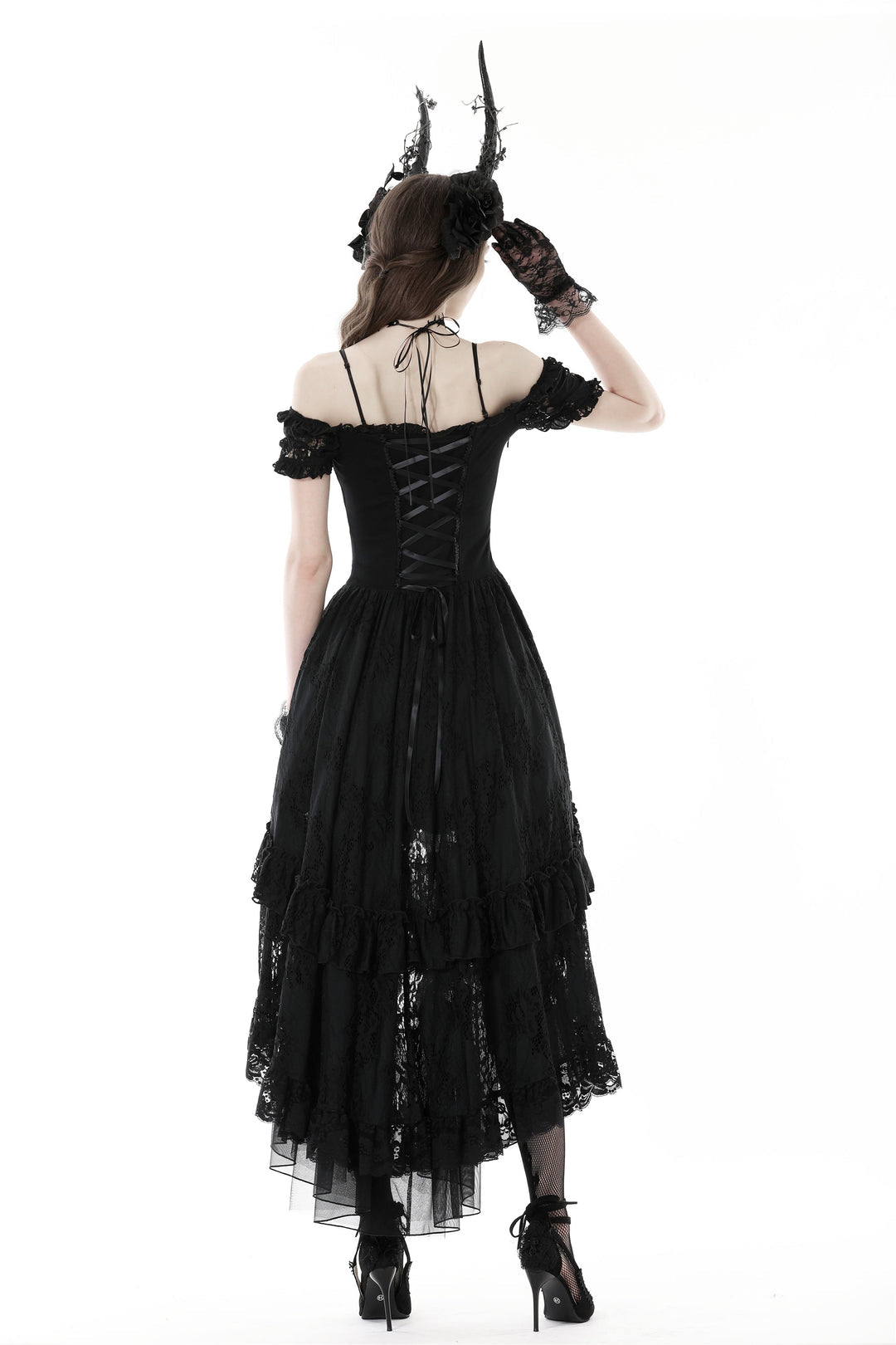 Elegant Dovetail Hi-Lo Bardot Dress