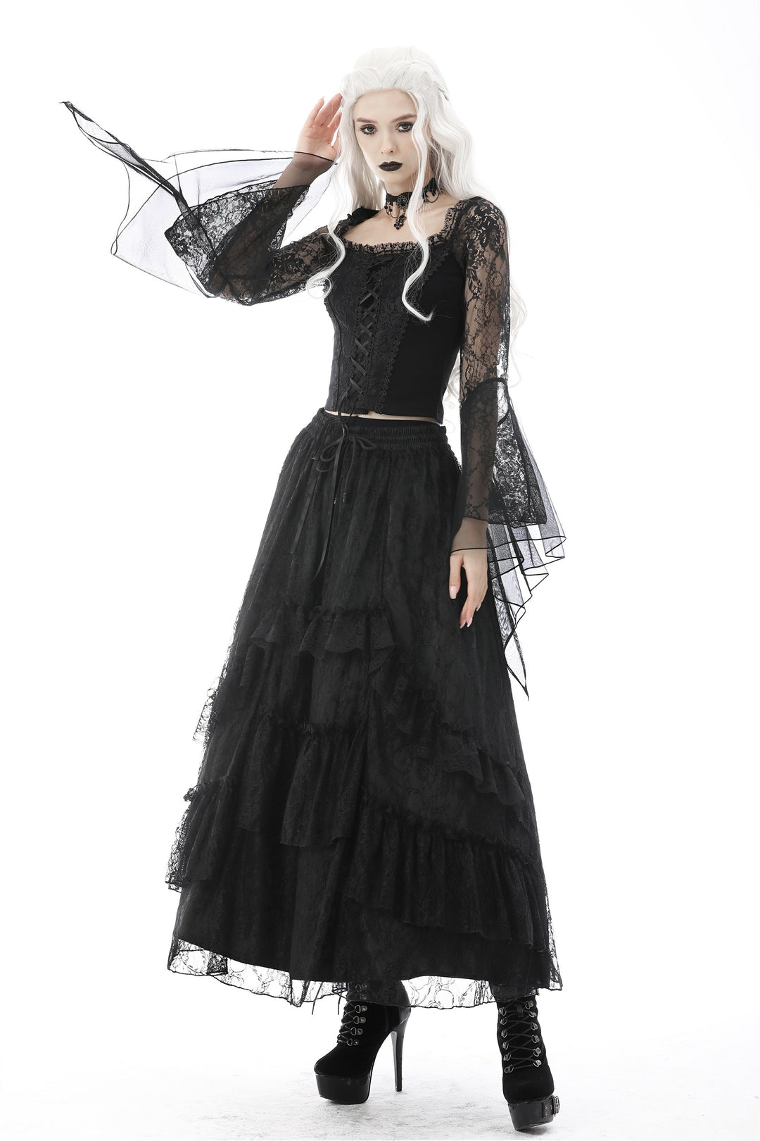 Frill Lace Long Skirt