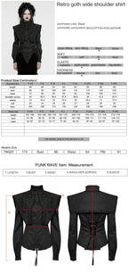 Embroidered Gothic High Neck Shirt Blouse