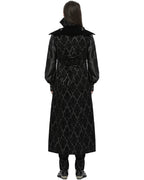 Long Flocked Velvet Waistcoat Jacket