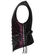 Red Lace Up Brocade Waistcoat
