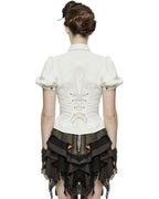 Off White Vintage Lace Up Blouse