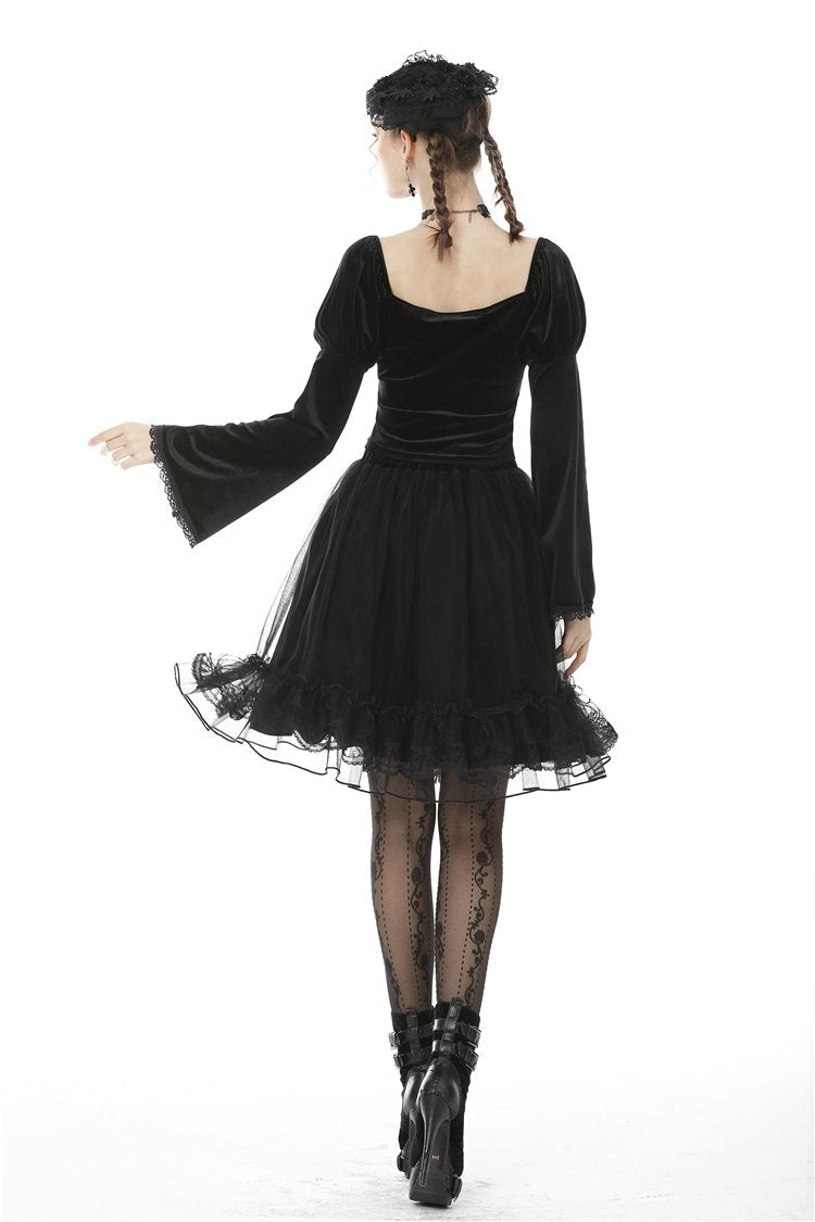 Velvet Hem Mesh Skirt
