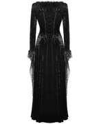 Velvet Maxi Dress with Mesh Trail Sleeves