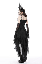 Lace Frilly Hi-Lo Strap Dress