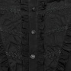 Lace V Neck Ruffle Shirt
