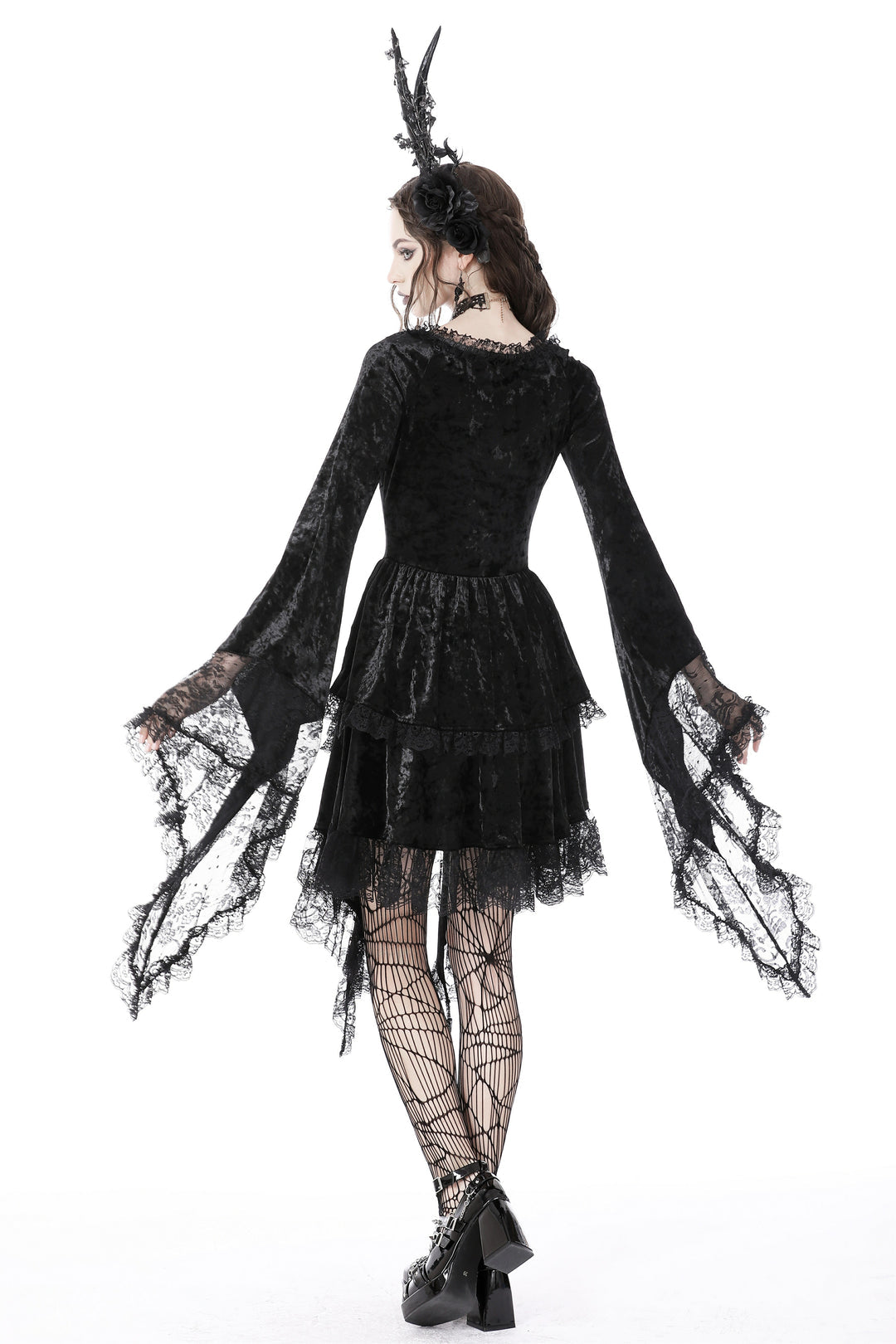 Genie Bell Sleeve Velvet Dress