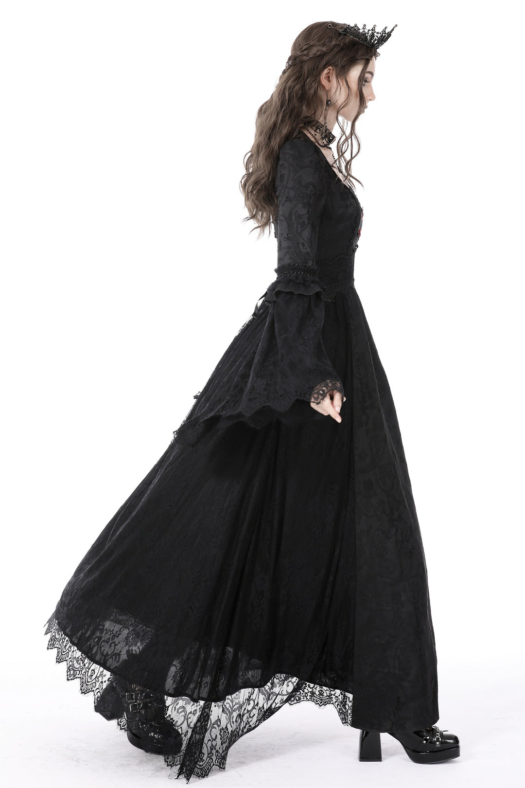 Red Jewel Vintage Court Maxi Dress