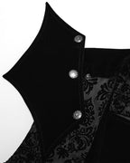Long Flocked Velvet Waistcoat Jacket