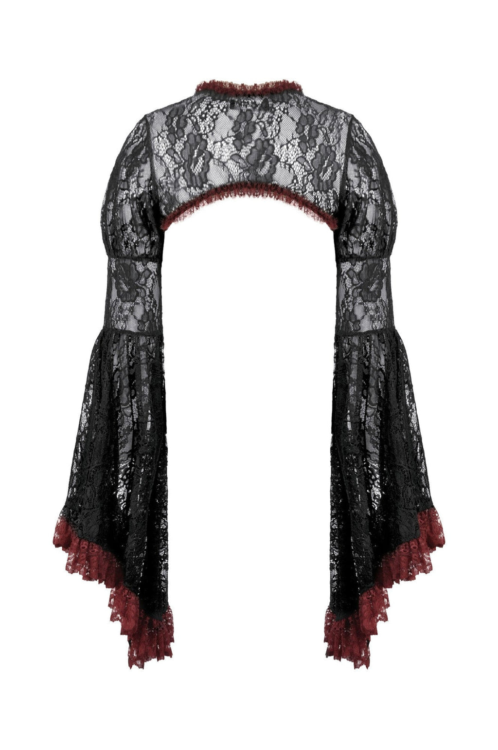 Red Rim Black Lace Bolero